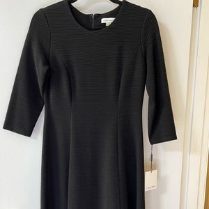 Black 3/4 sleeve Calvin Klein knee length dress